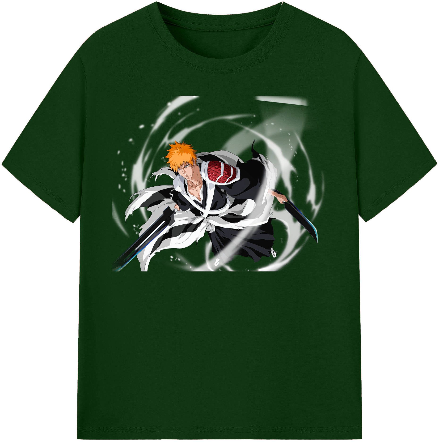 （画像用） ブリーチ 黒崎一護（くろさき いちご）BLEACH Kurosaki Ichigo 綿100％半袖Tシャツ（フロントプリント）